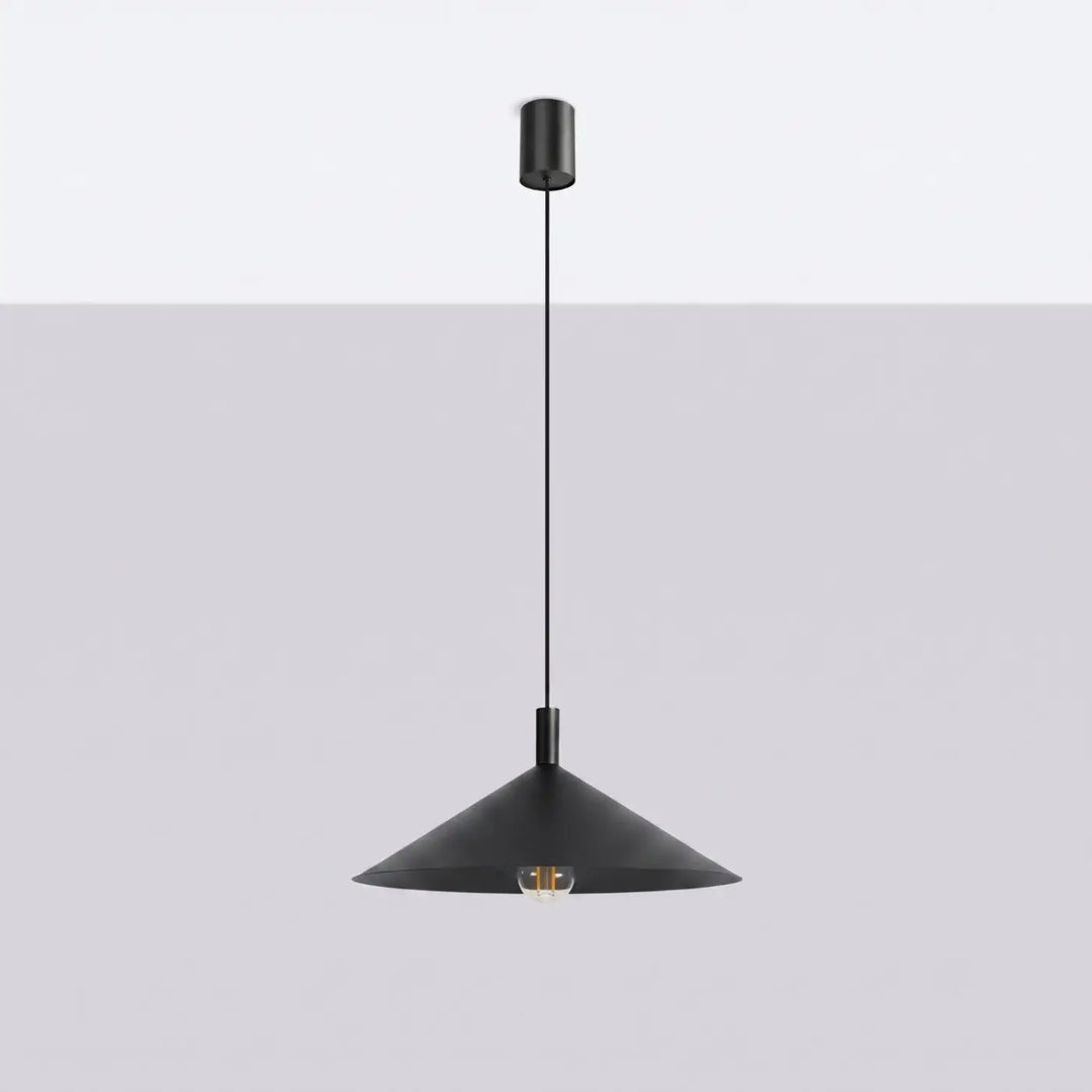 Suspension Luminaire noir éteinte, vue rapprochée