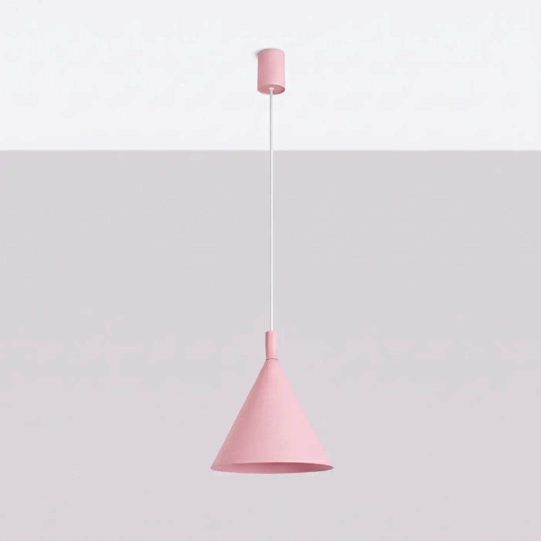 Suspension Luminaire rose éteinte, vue rapprochée
