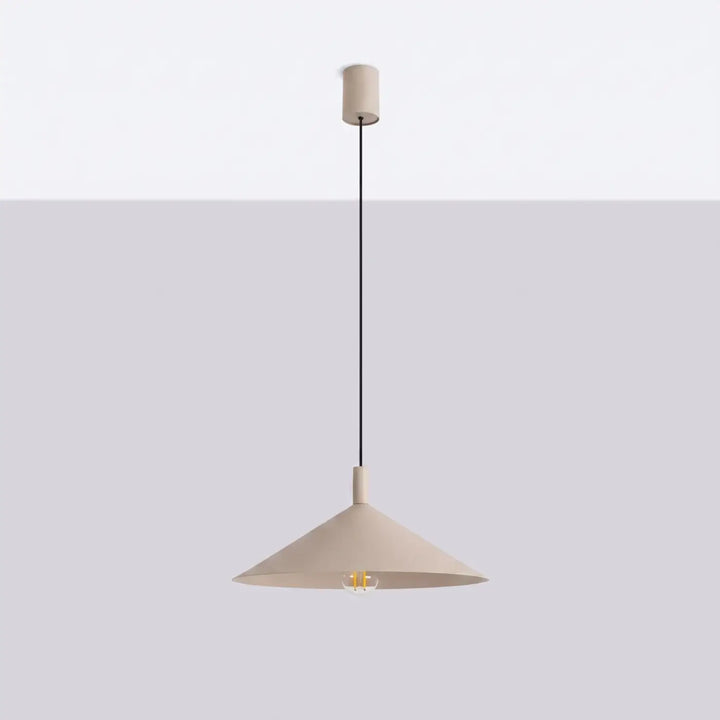 Suspension Luminaire taupe éteinte, vue rapprochée