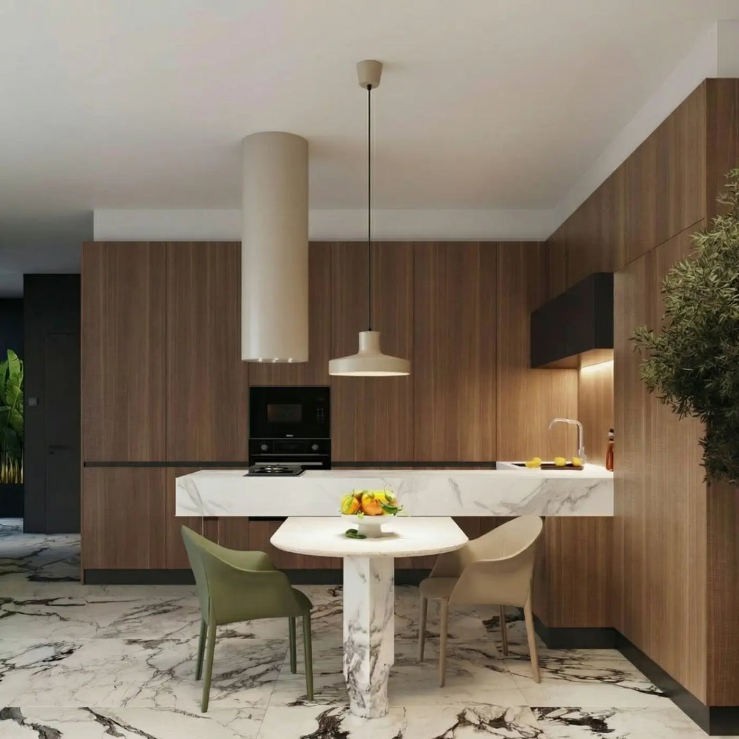 Suspension Luminaire taupe dans un intérieur contemporain