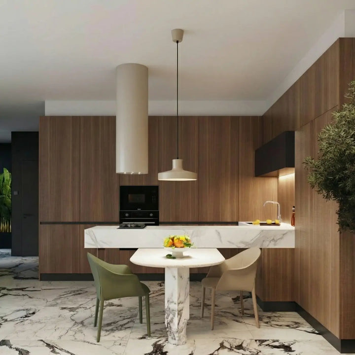 Suspension Luminaire taupe dans un intérieur contemporain