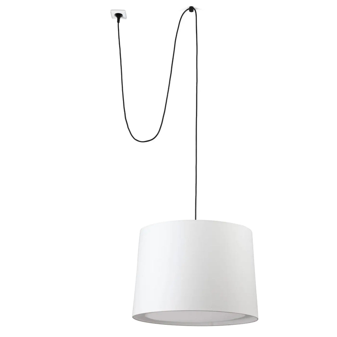 Suspension Conga avec fiche abat-jour blanc de Faro Barcelona