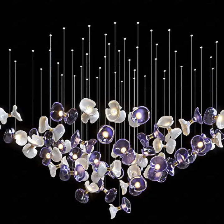 Suspension artistique design en verre style élégant