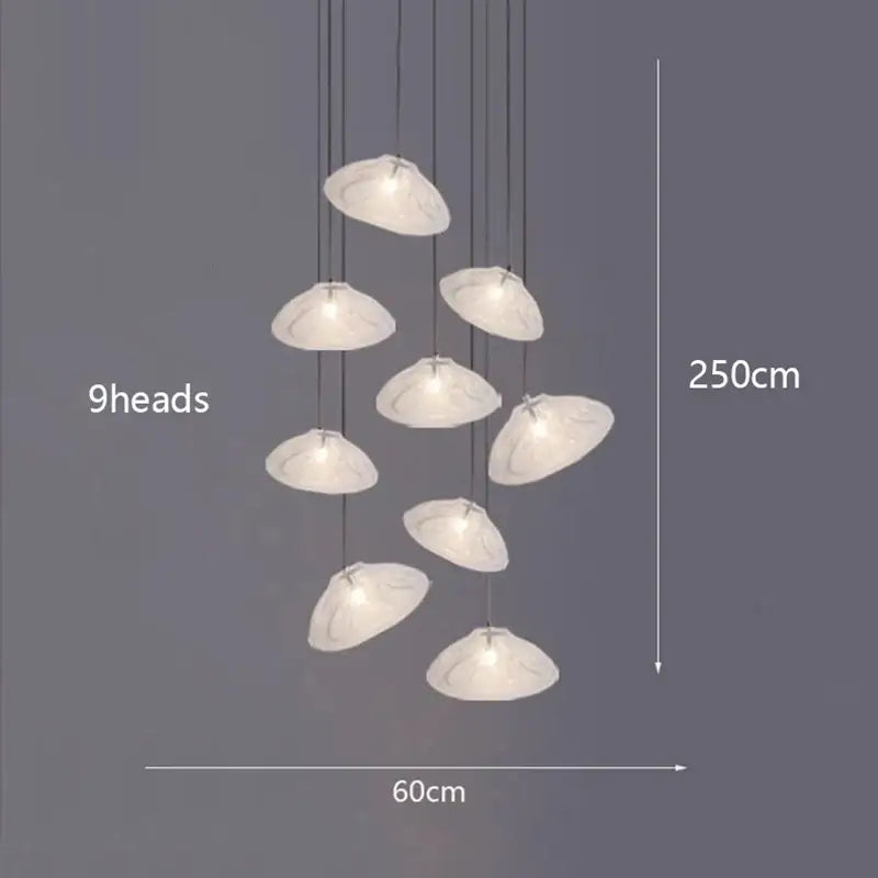 Suspension Artistique Moderne À Galets Flottants Blancs

