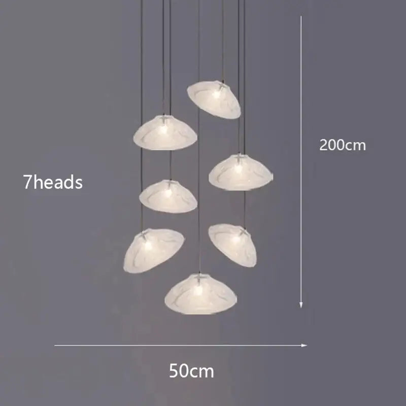 Suspension Artistique Moderne À Galets Flottants Blancs

