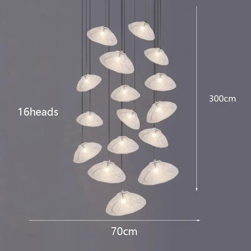 Suspension Artistique Moderne À Galets Flottants Blancs

