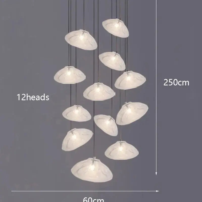 Suspension Artistique Moderne À Galets Flottants Blancs

