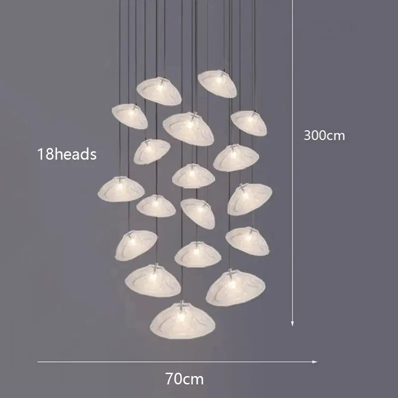 Suspension Artistique Moderne À Galets Flottants Blancs

