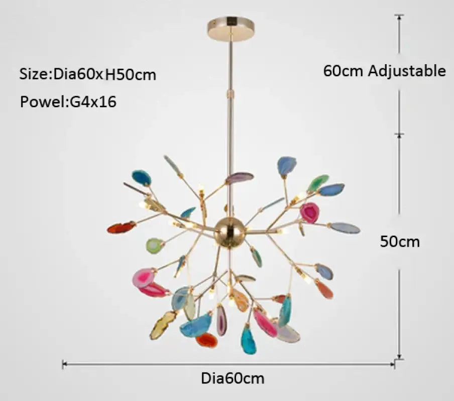 Suspension en verre style moderne doré multicolor chic