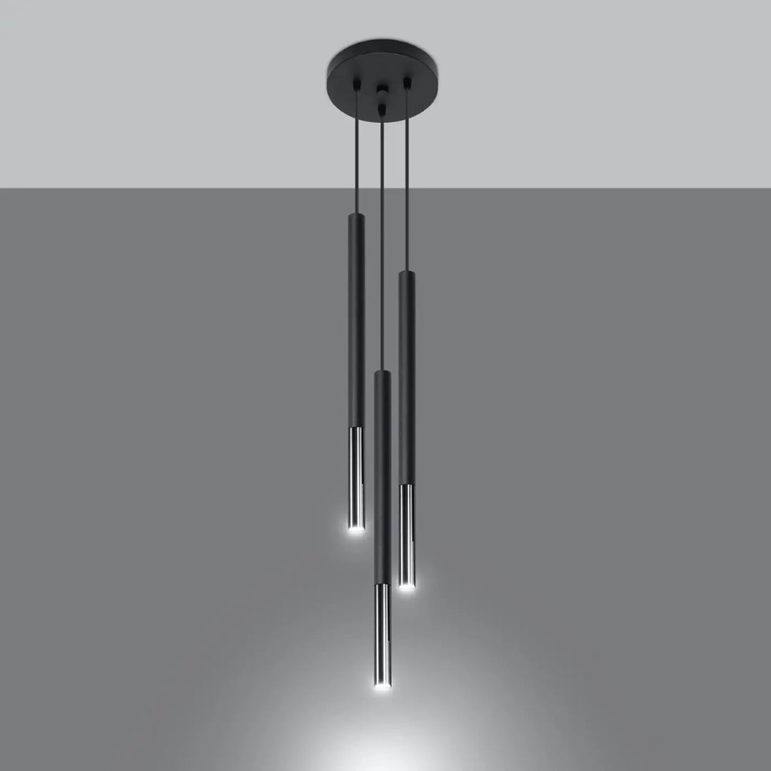Suspension noir/chromé allumée