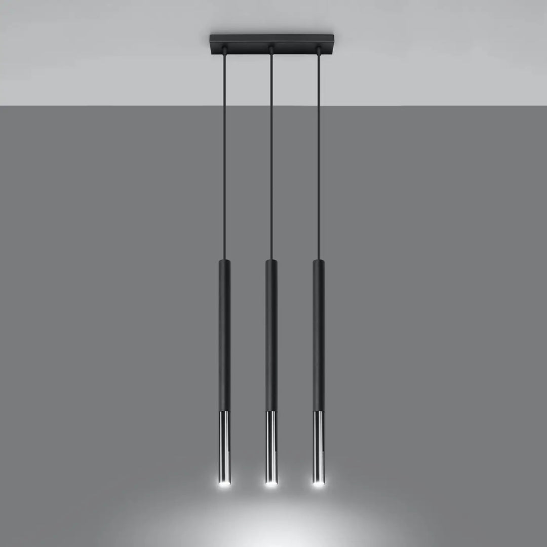Suspension noir/chromé allumée