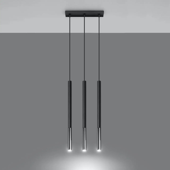 Suspension noir/chromé allumée