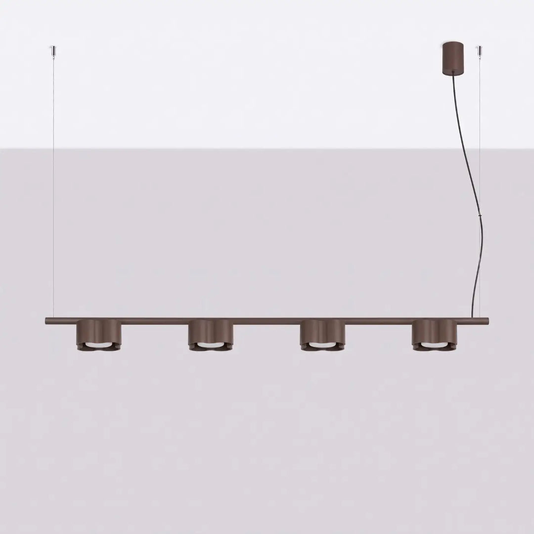 Suspension Ovio marron en aluminium, éteinte
