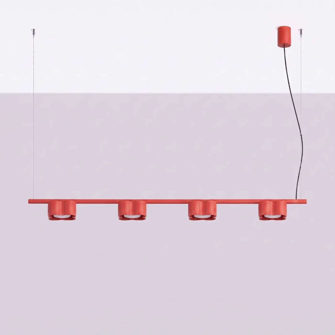 Suspension Ovio rouge en aluminium, éteinte