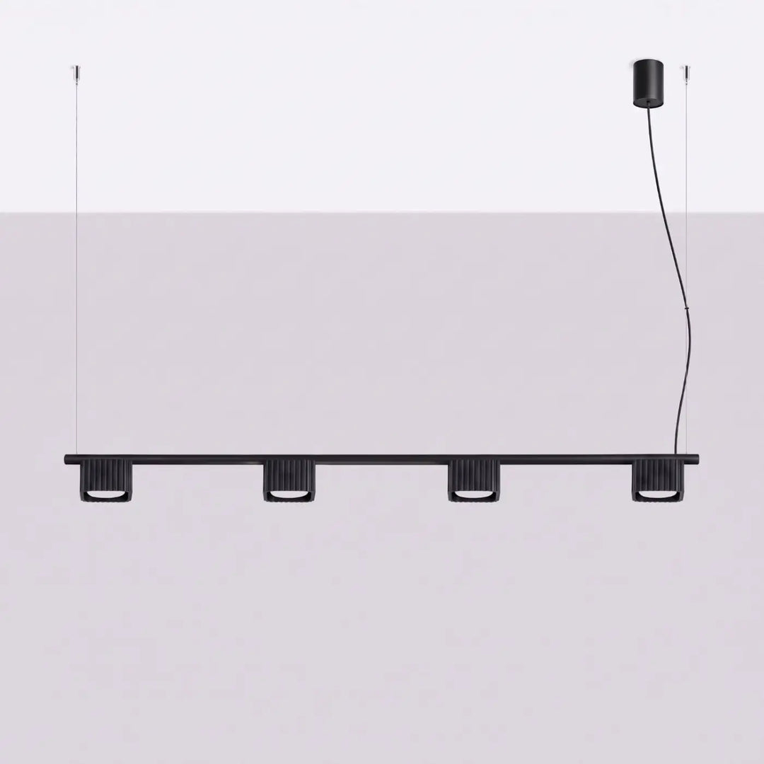 Suspension Riff noire en aluminium, éteinte