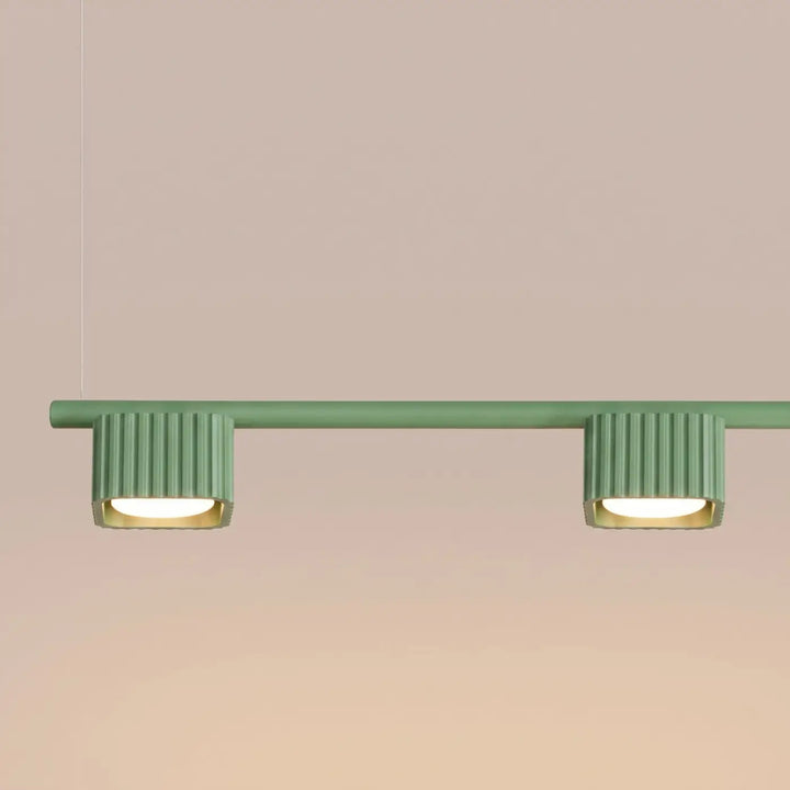 Suspension Riff sauge en aluminium, détail des cannelures