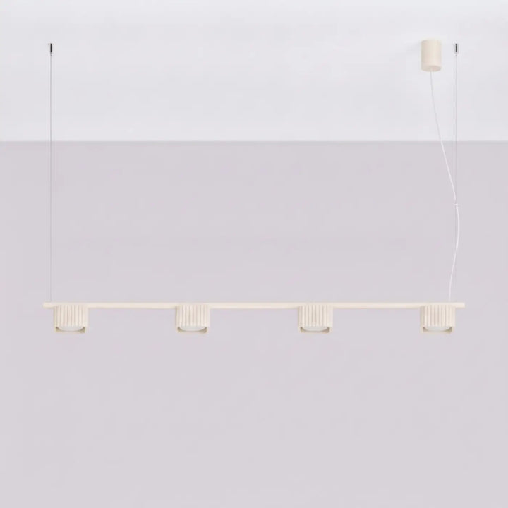 Suspension Riff beige en aluminium, éteinte