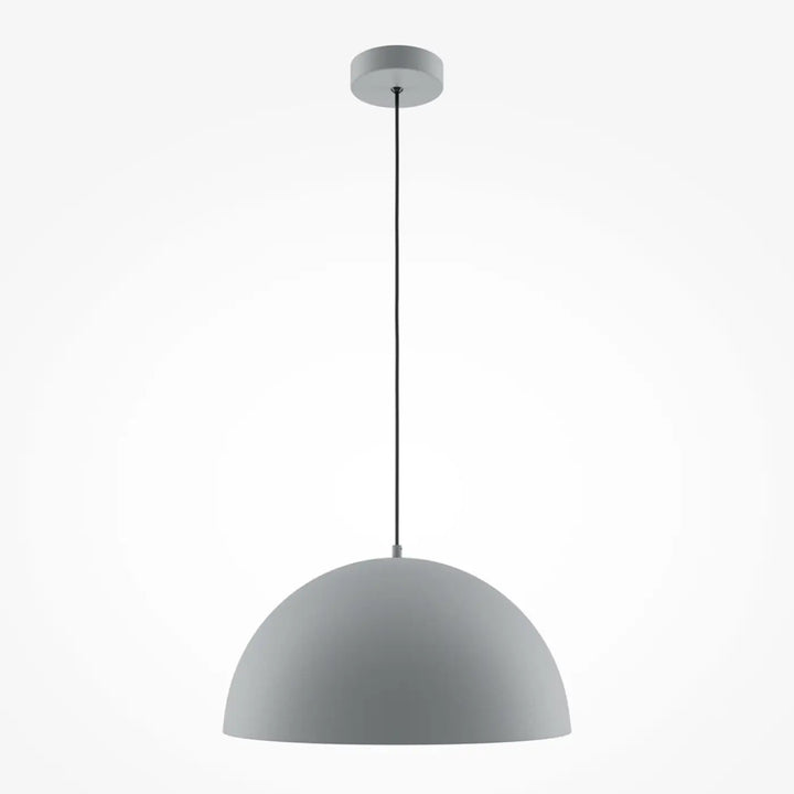 Suspension luminaire basic colors coupole en métal mat gris avec design minimaliste et finition vert militaire