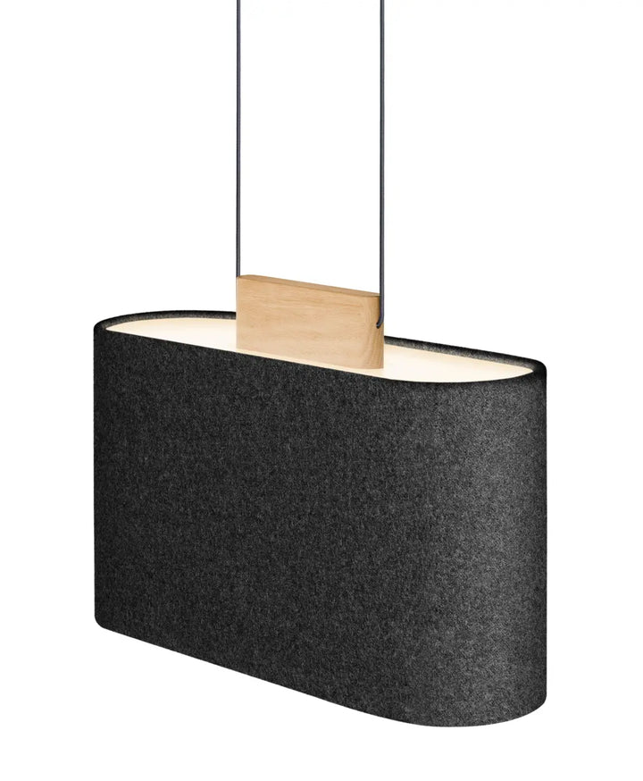Suspension Belmont en tissu gris anthracite et chêne massif