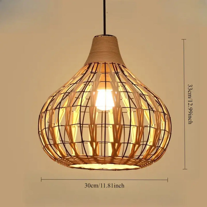 Suspension bohème en bambou tressé style naturel
