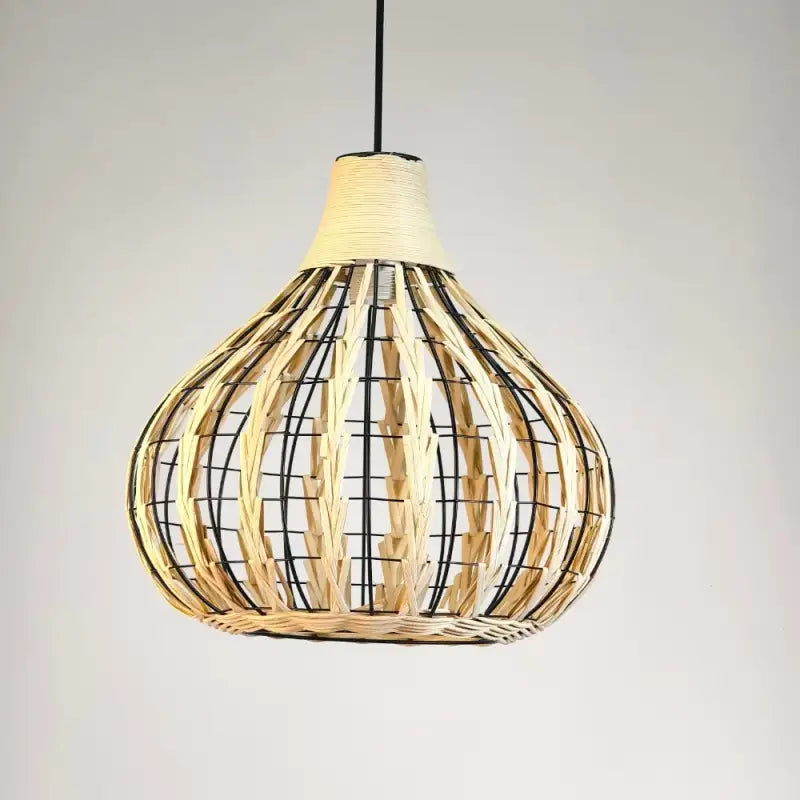 Suspension bohème en bambou tressé style naturel