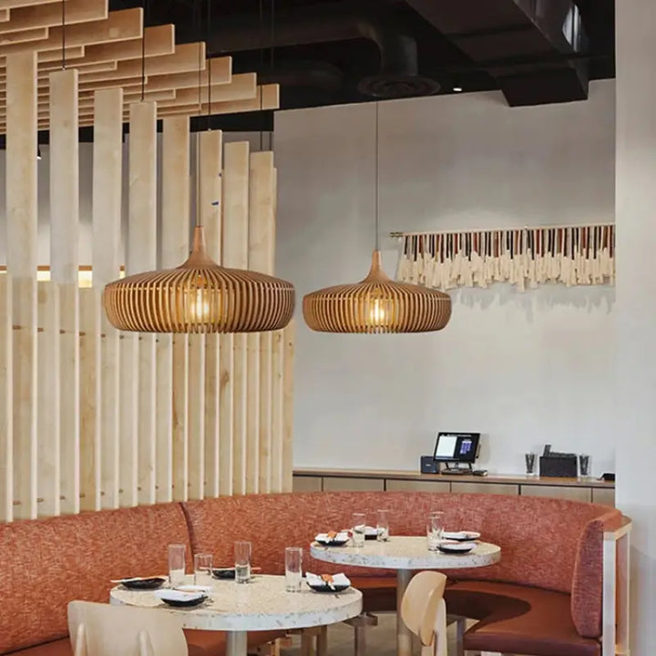 Suspension En Bois Clair Design Naturel Élégant

