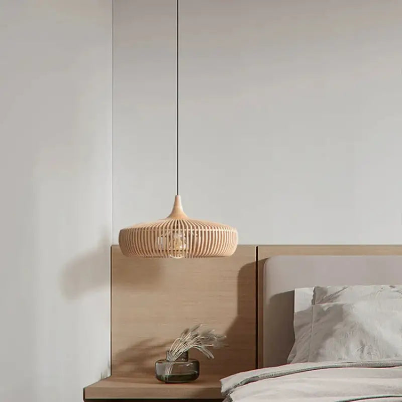 Suspension En Bois Clair Design Naturel Élégant

