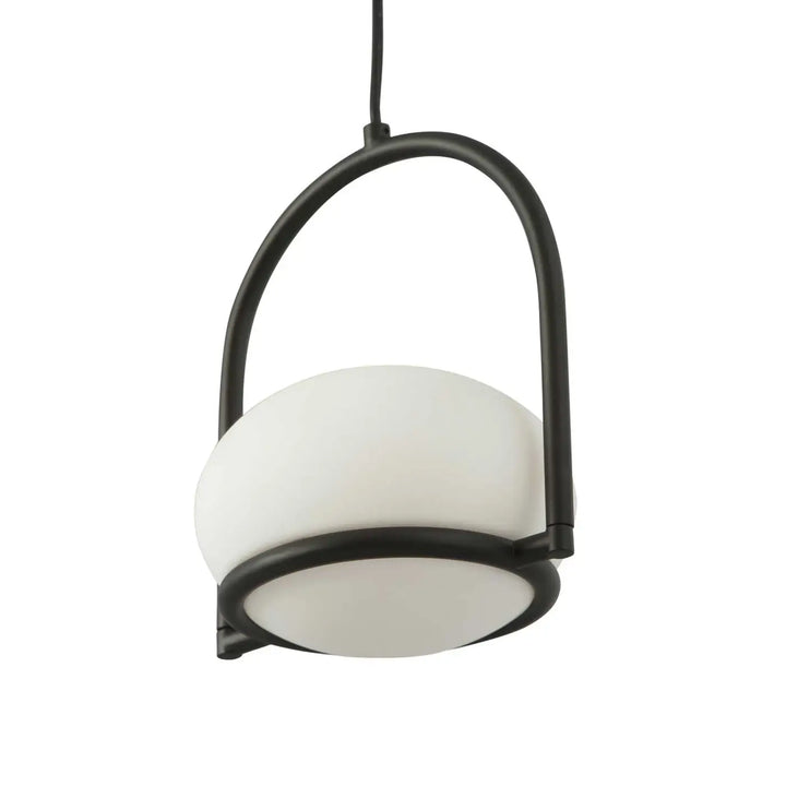 Suspension Coco un globe à monture noire #couleur_noir