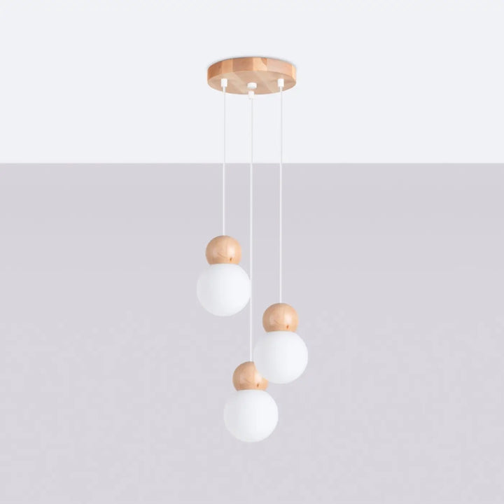 Suspension blanc/bois naturel éteinte