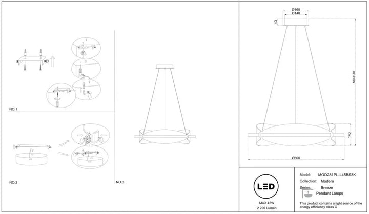 Suspension luminaire breeze avec design minimaliste en acrylique texturé et led ovale au-dessus d’une table