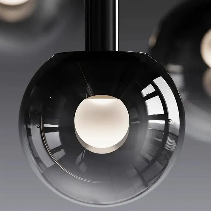 Suspension Cascade Design Moderne Boules Noir Élégante Chic