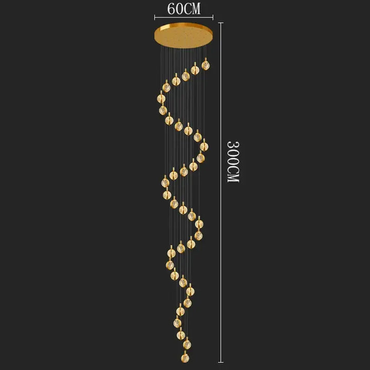 Suspension Cascade Dorée à Disques Cristal Design Luxueux

