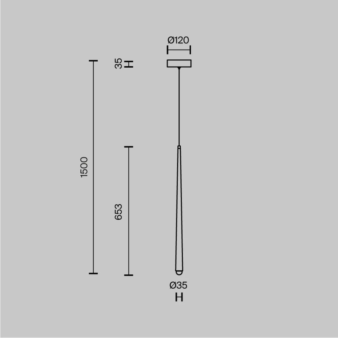Suspension luminaire cascade conique led intégrée avec design élancé pour cage d’escalier ou d’une table