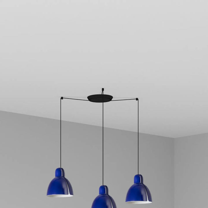 Suspension Venice 200 bleu cobalt 3 lumières de Faro Barcelona