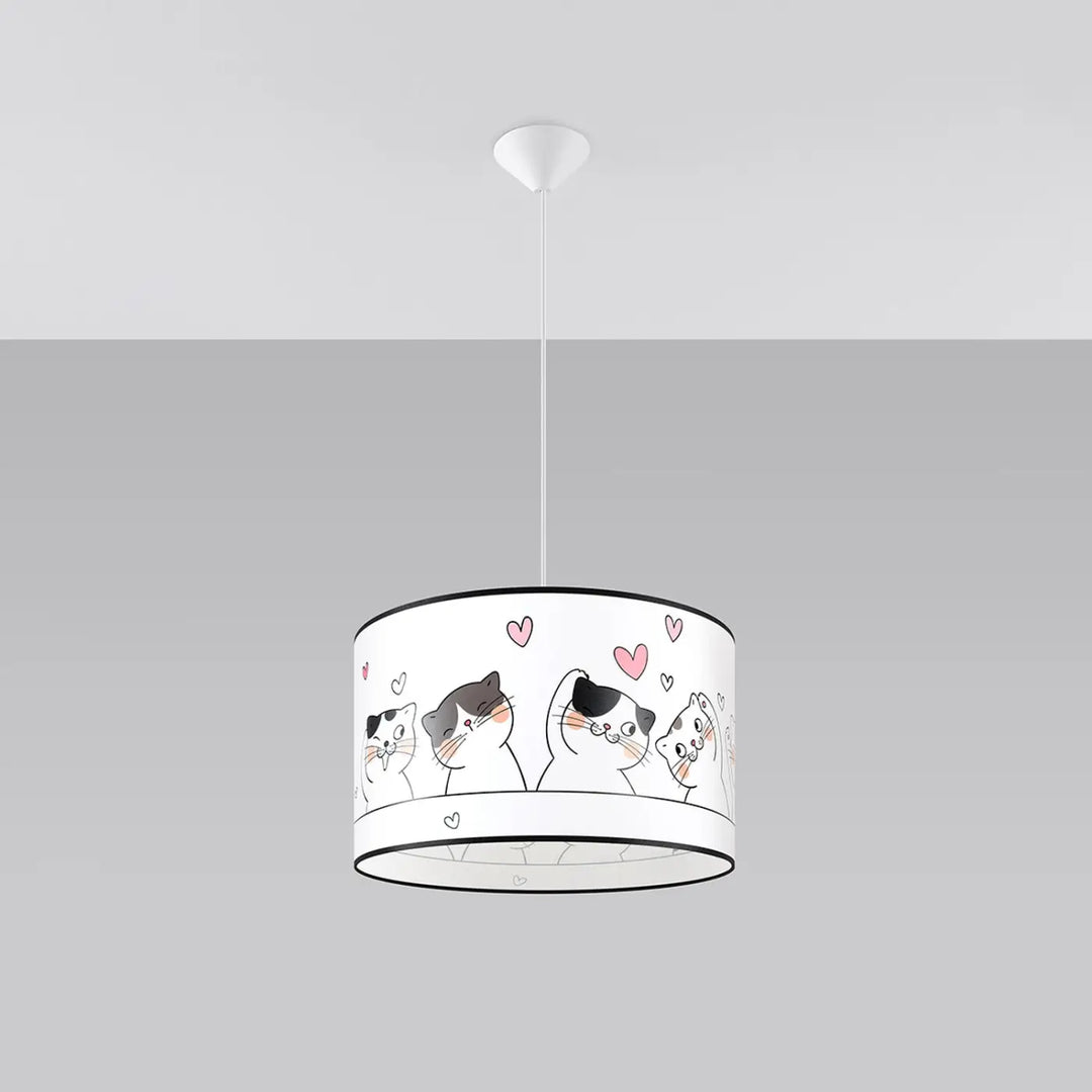 Suspension Cat multicolore à motif de chats, éteinte