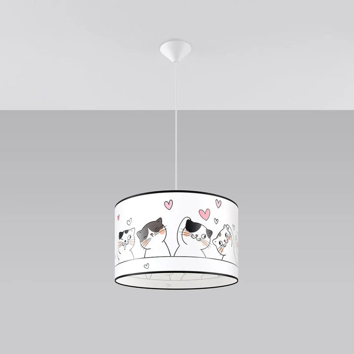 Suspension Cat multicolore à motif de chats, éteinte