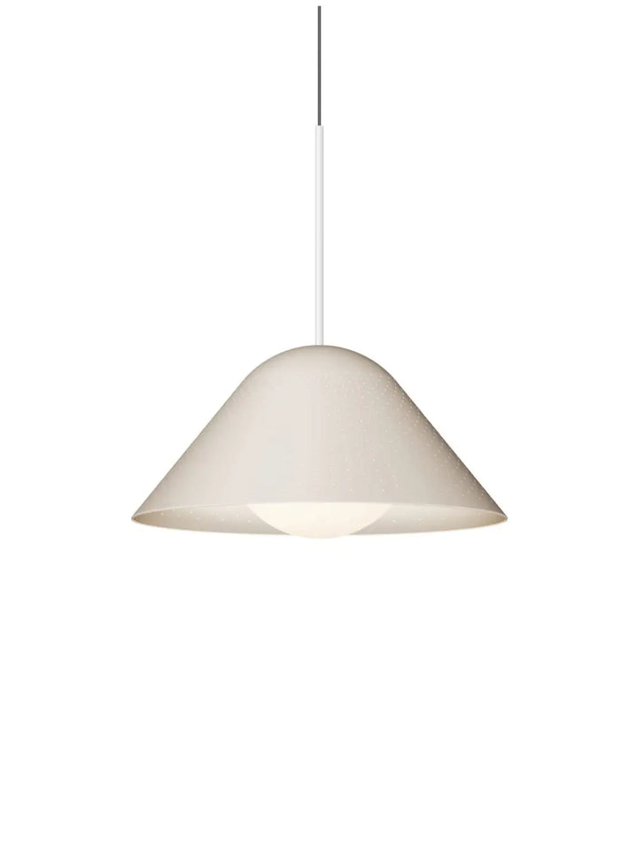 Suspension Bola Bell beige à tige blanche, taille moyenne