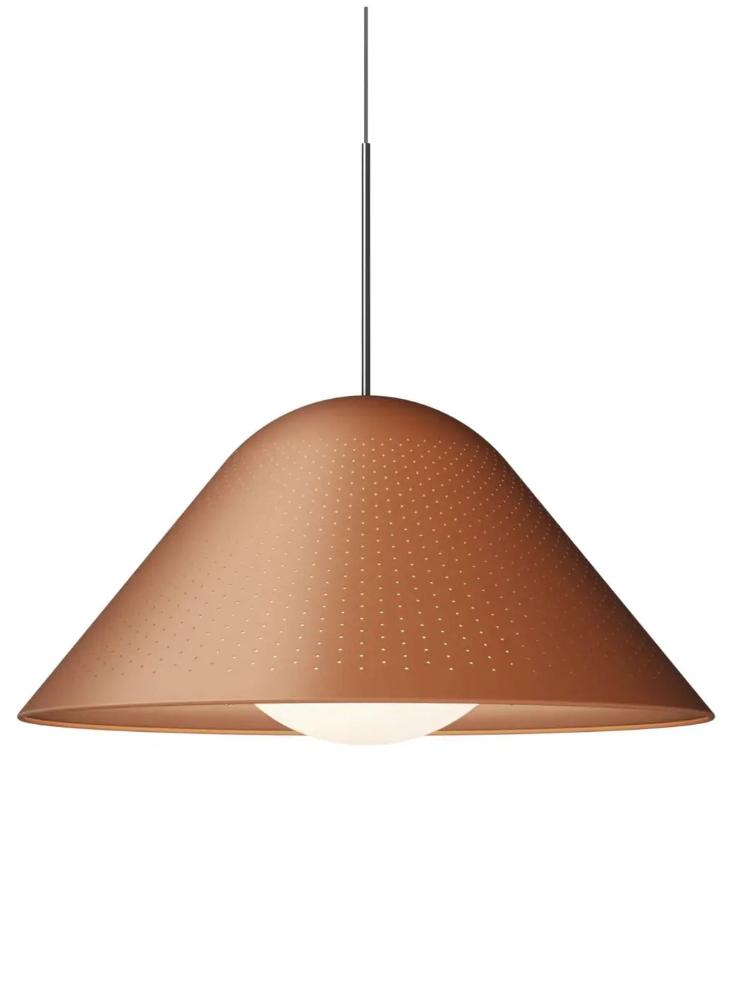 Suspension Bola Bell orange à tige chromée, taille grande