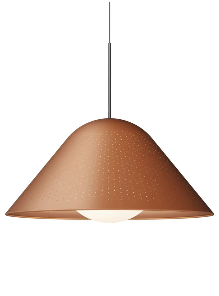 Suspension Bola Bell orange à tige chromée, taille grande