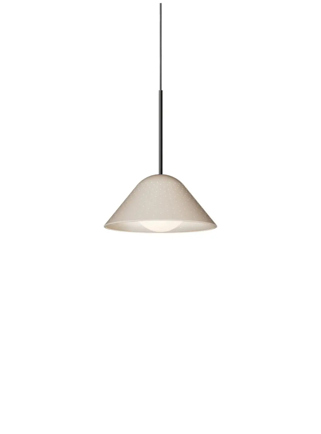 Suspension Bola Bell beige à tige noire, taille petite