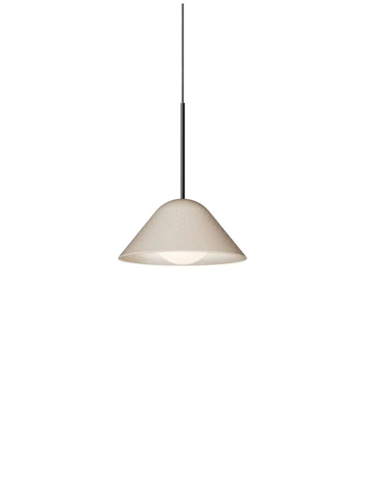 Suspension Bola Bell beige à tige noire, taille petite