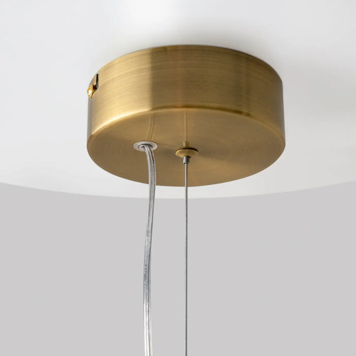 Suspension collar en métal doré avec finition brossée et lumière à 360° à deux câbles suspendus