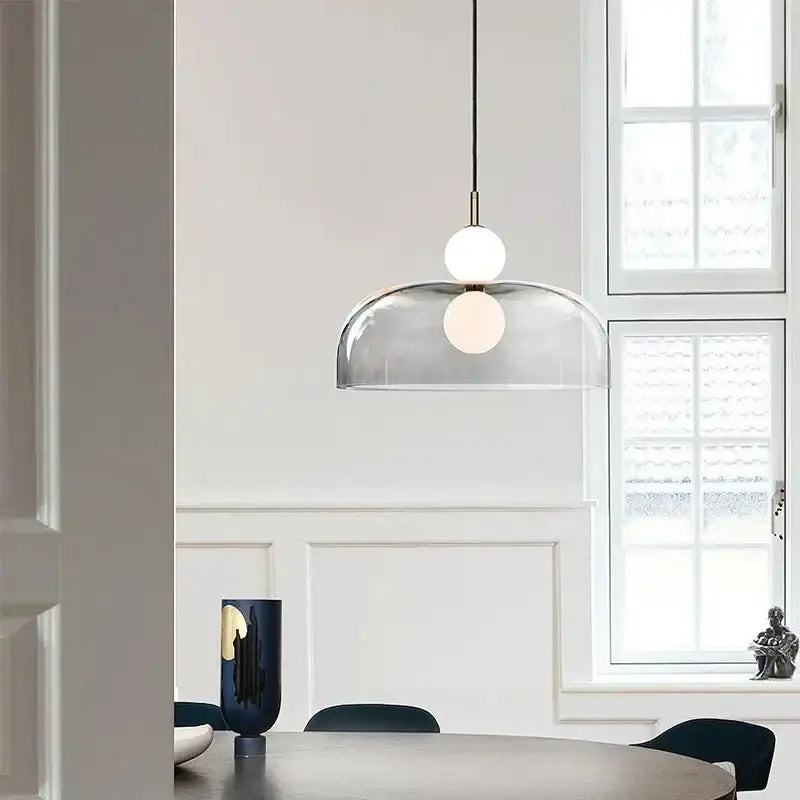 Suspension Contemporaine Globe Verre Transparent Élégante

