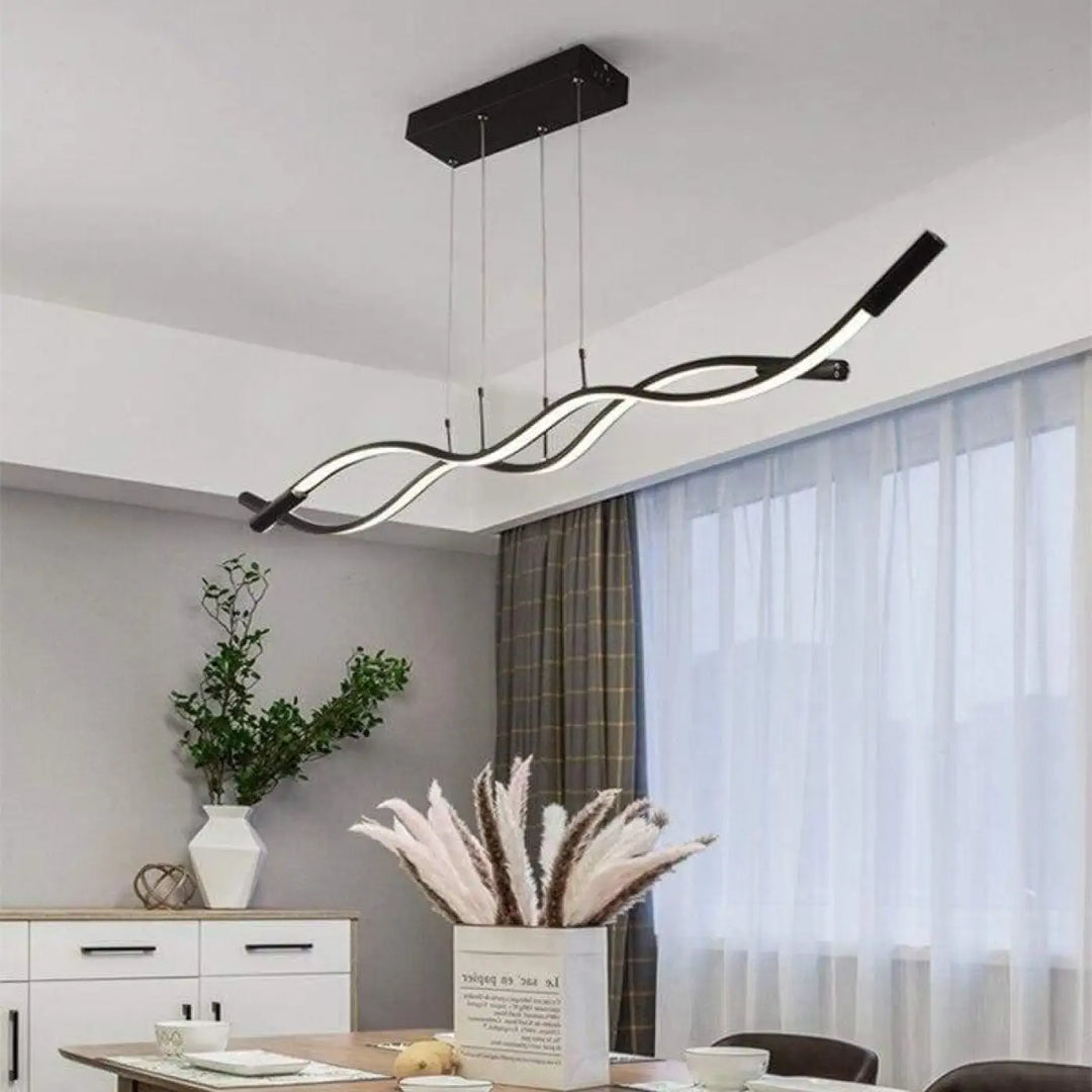 Suspension Cuisine Design Ondulée en Acrylique