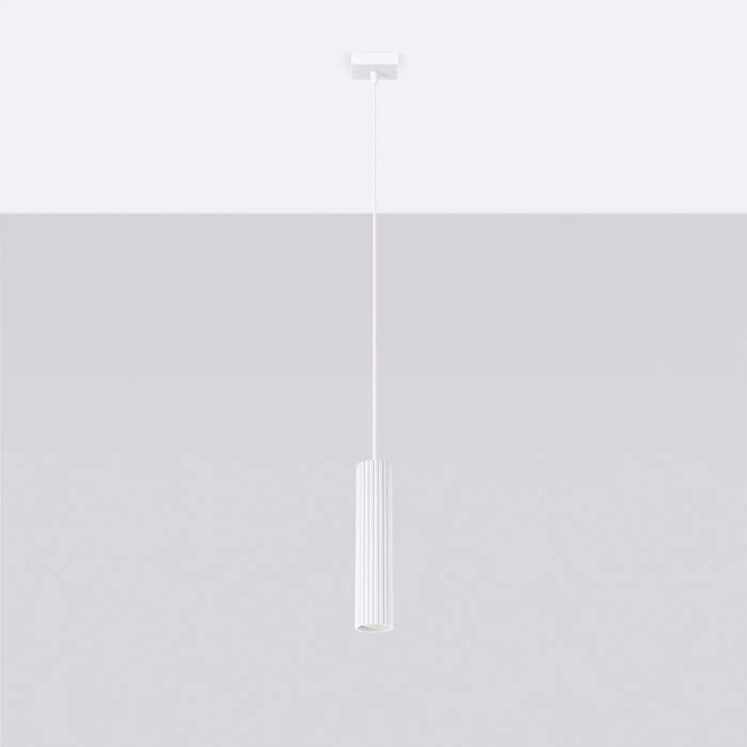 Suspension Luminaire blanc éteinte, vue rapprochée