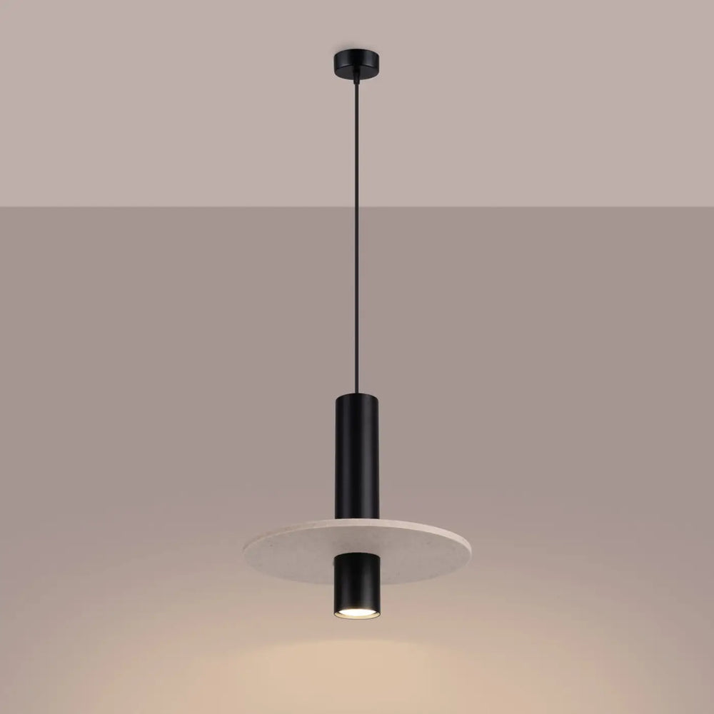 Suspension beige/noir allumée