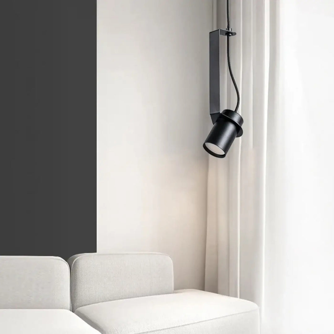 Suspension cylindrique noire minimaliste moderne chic