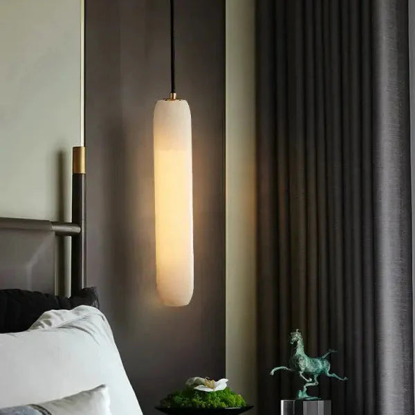Modern and Minimalist All Copper Natural Marble Chandelier Suitable for Bedroom Bedside Study Balcony Restaurant E14