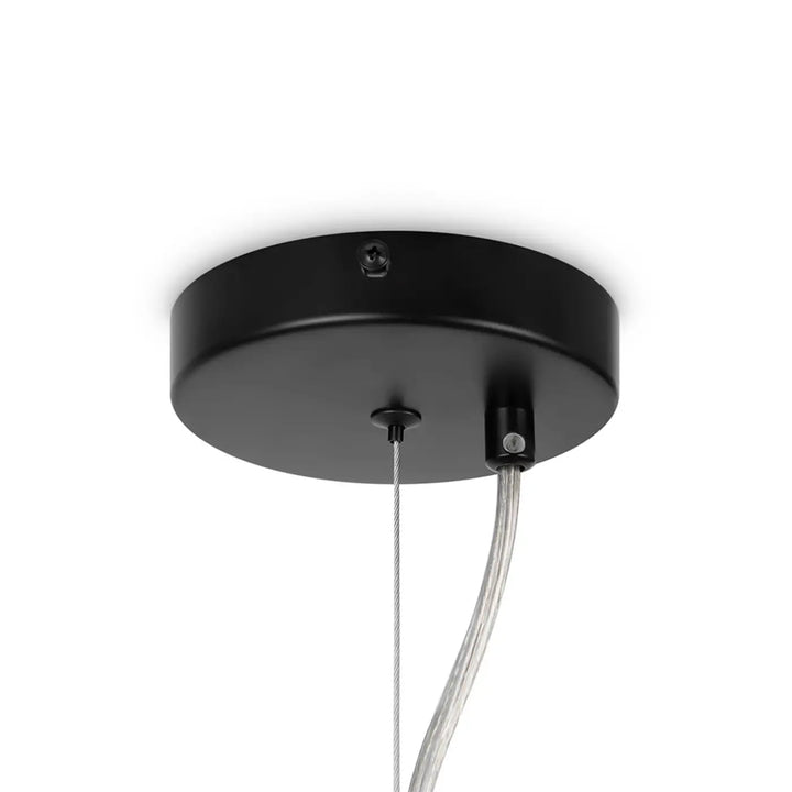 Suspension luminaire dallas noir mat avec deux câbles visibles idéal pour salle à manger moderne