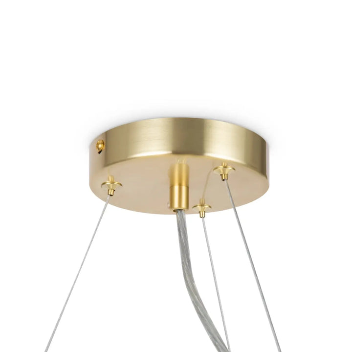 Gold-toned dallas circulaire suspension circulaire ceiling mount with sleek metallic finish and three thin cables